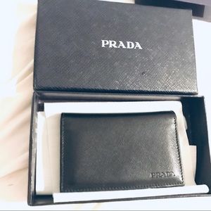 PRADA MEN'S LEATHER CARDHOLDER